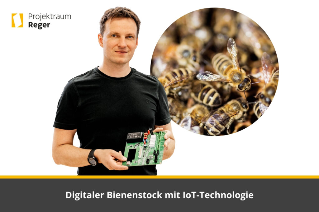 Digitaler Bienenstock mit IoT-Technologie.